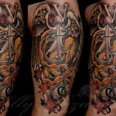 Tattoos - Vet snakes thigh spread - 115547